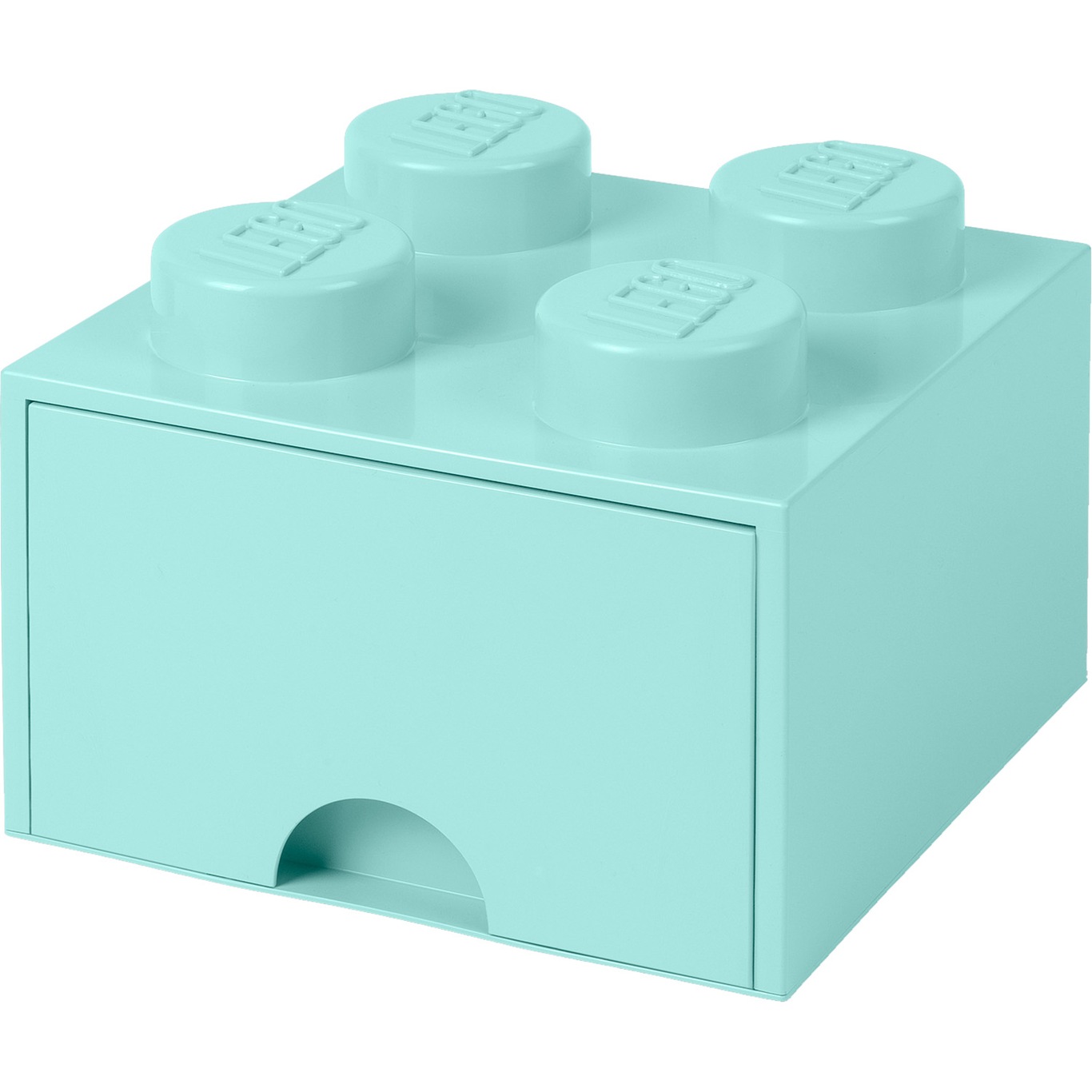 LEGO® Storage With Drawer 4 Knobs, Aqua Light Blue