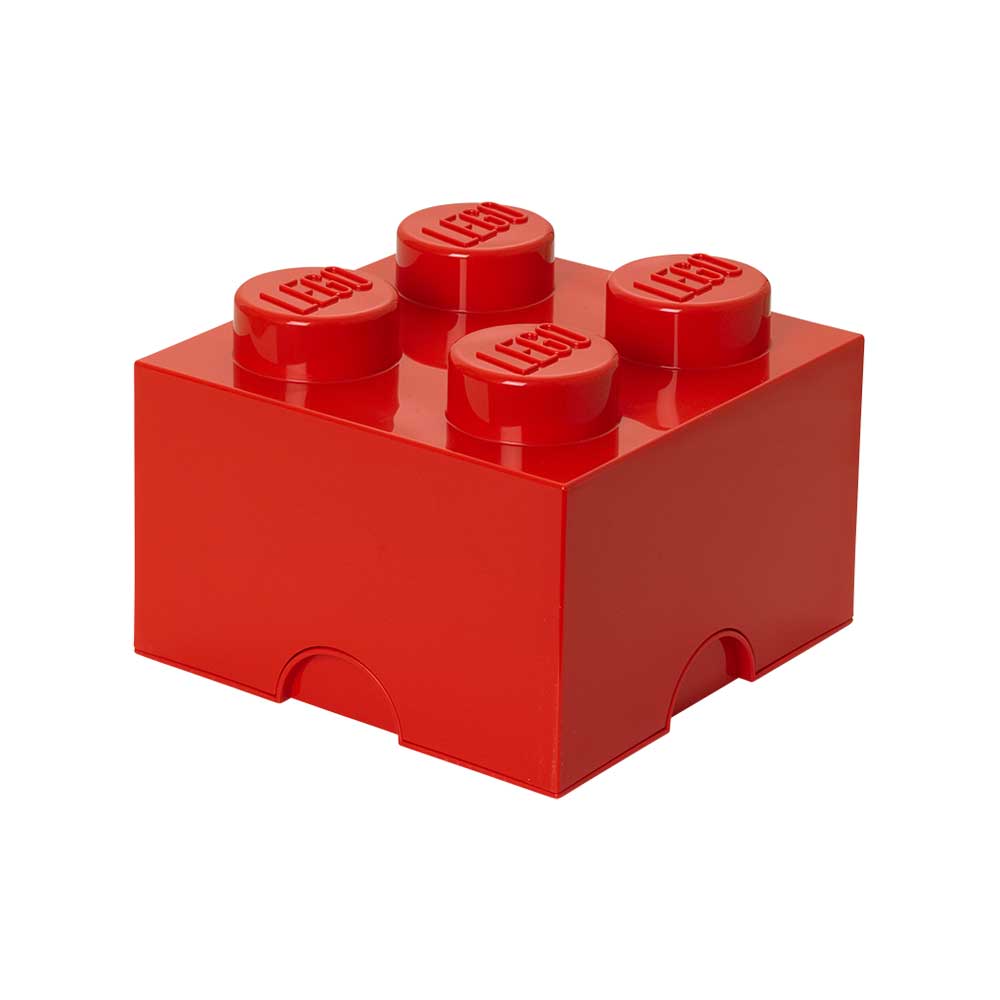 LEGO® Storage Box 4 Knobs, Bright Red