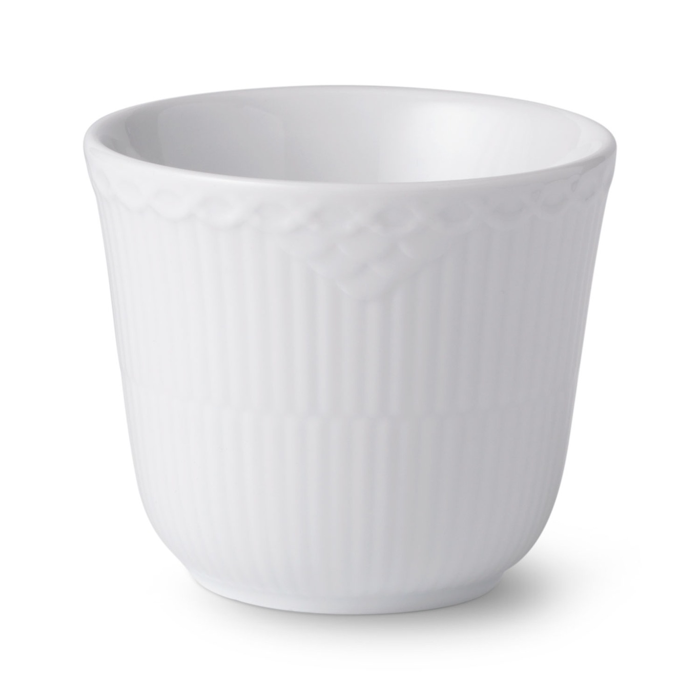 White Fluted Half Lace Thermal Mug, 26 cl