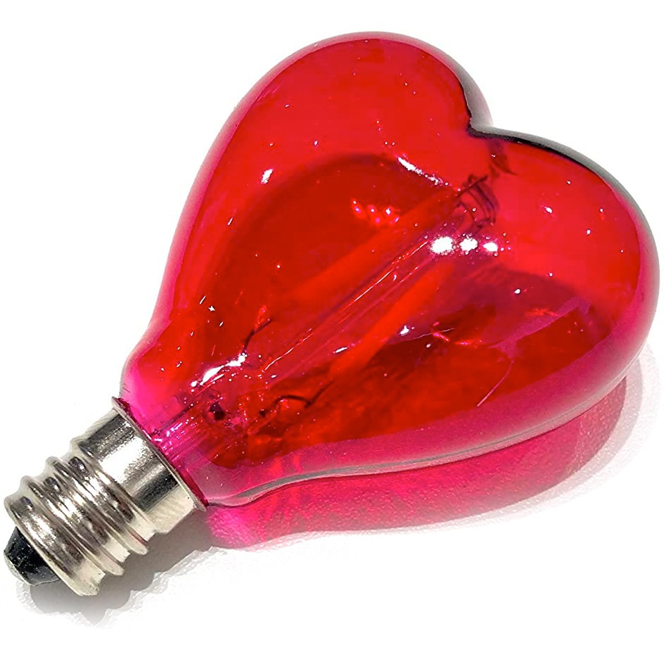 LED Light Source Mouse Lamp E14 1W Heart Shaped, Red