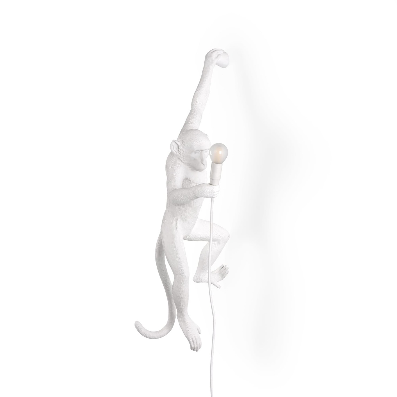 Monkey Lamp Hanging Version Left, White