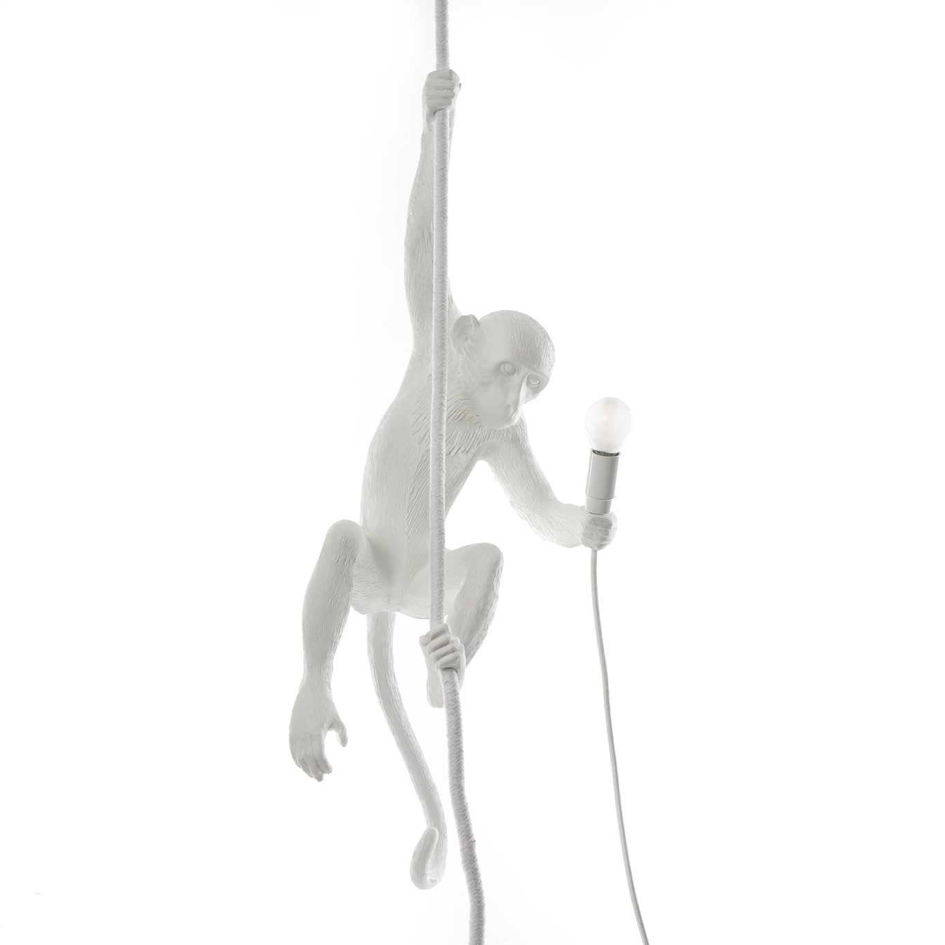 Monkey Pendant With Rope, White