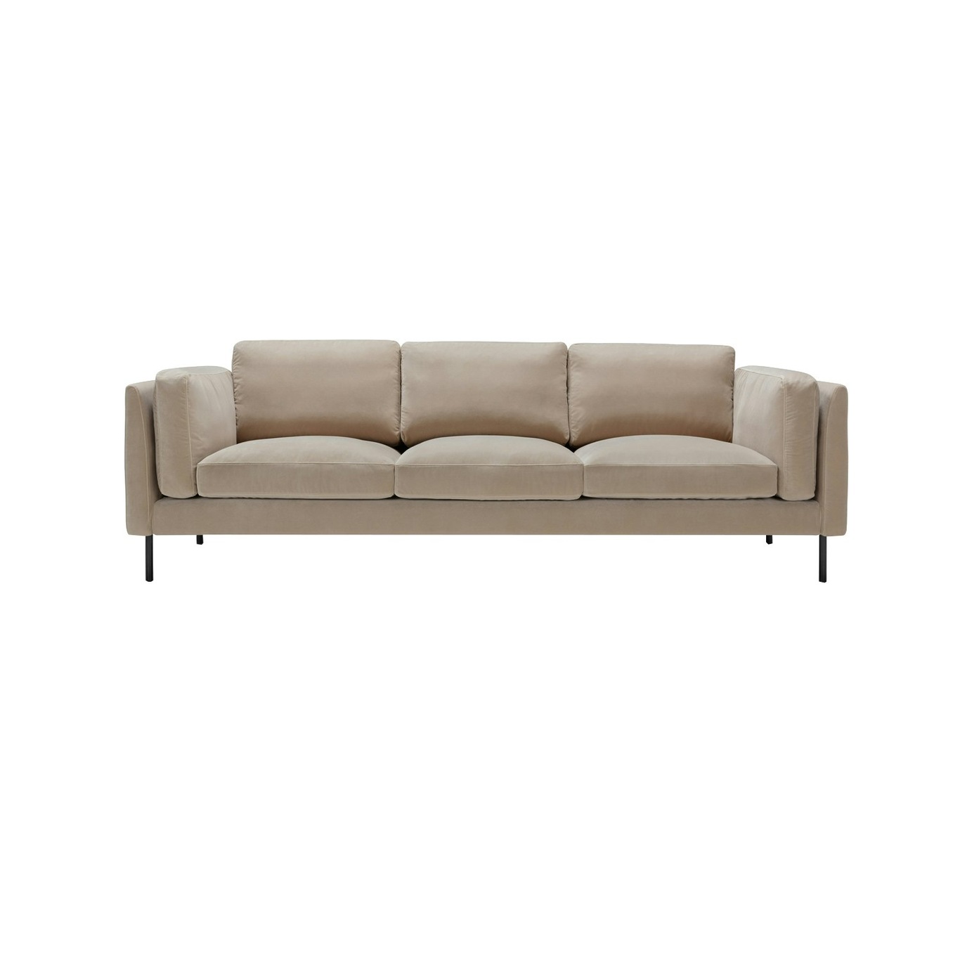 Sydney Sofa 3.5-Seater Detachable Upholstery, Velvet Light Beige