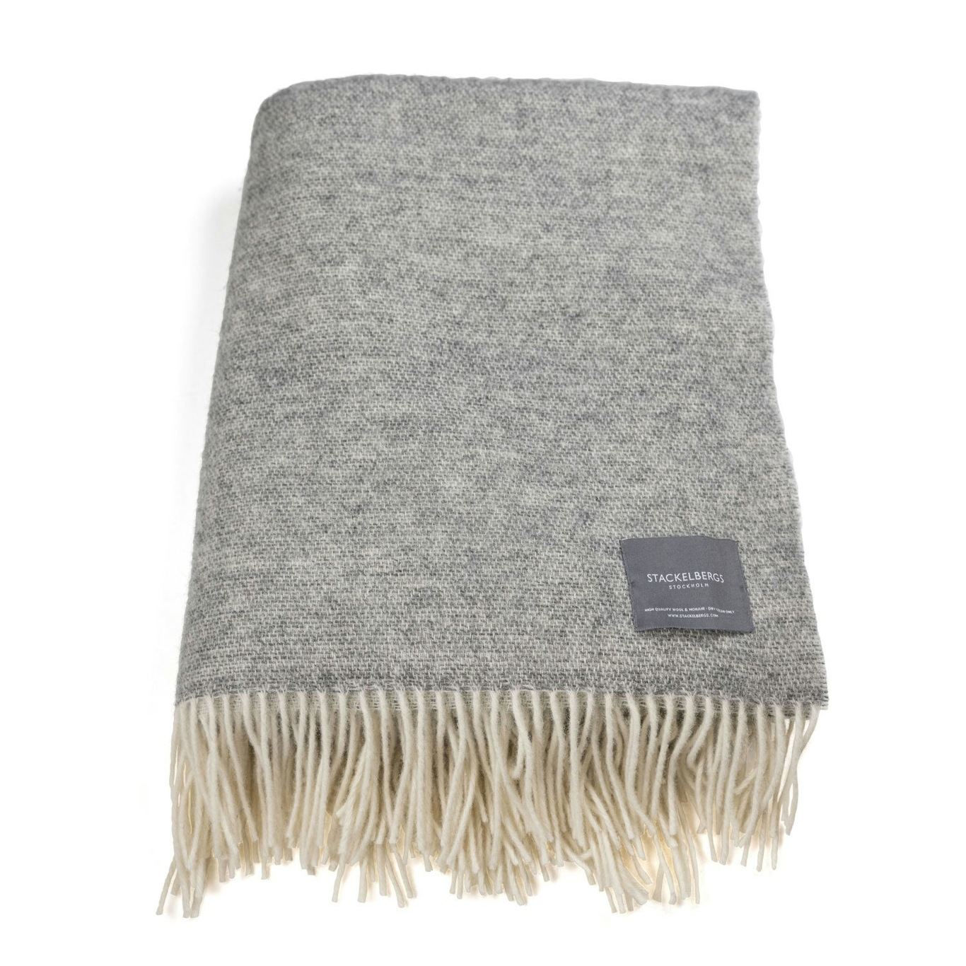 Wool Plaid 130x170 cm, Grey & Off-white Melange