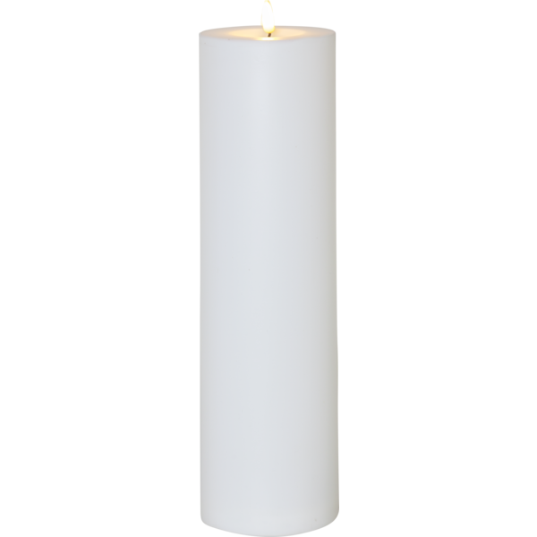 Flamme Pillar Candle LED Outdoor White, 37,5 cm