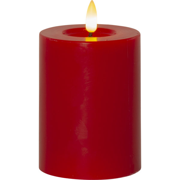 Flamme Flow Pillar Candle LED Red, 12,5 cm