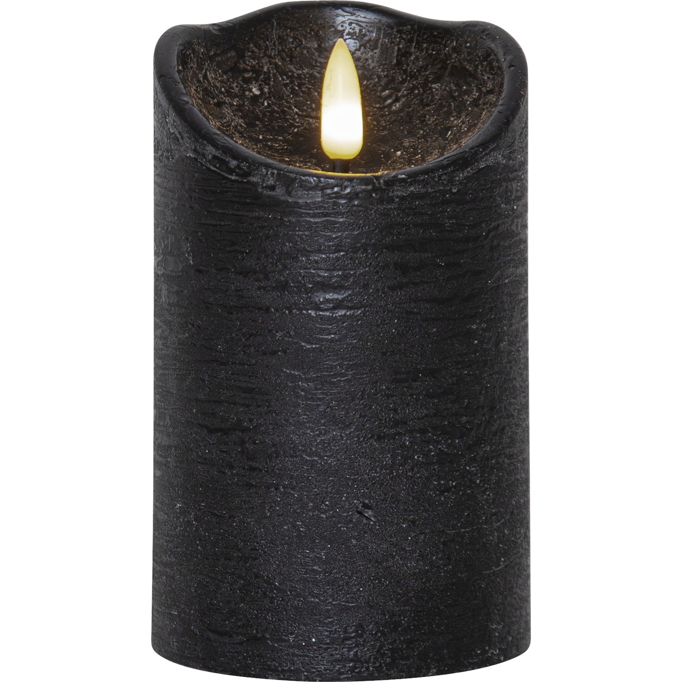 Flamme Rustic LED Pillar Candle Black, 12 cm