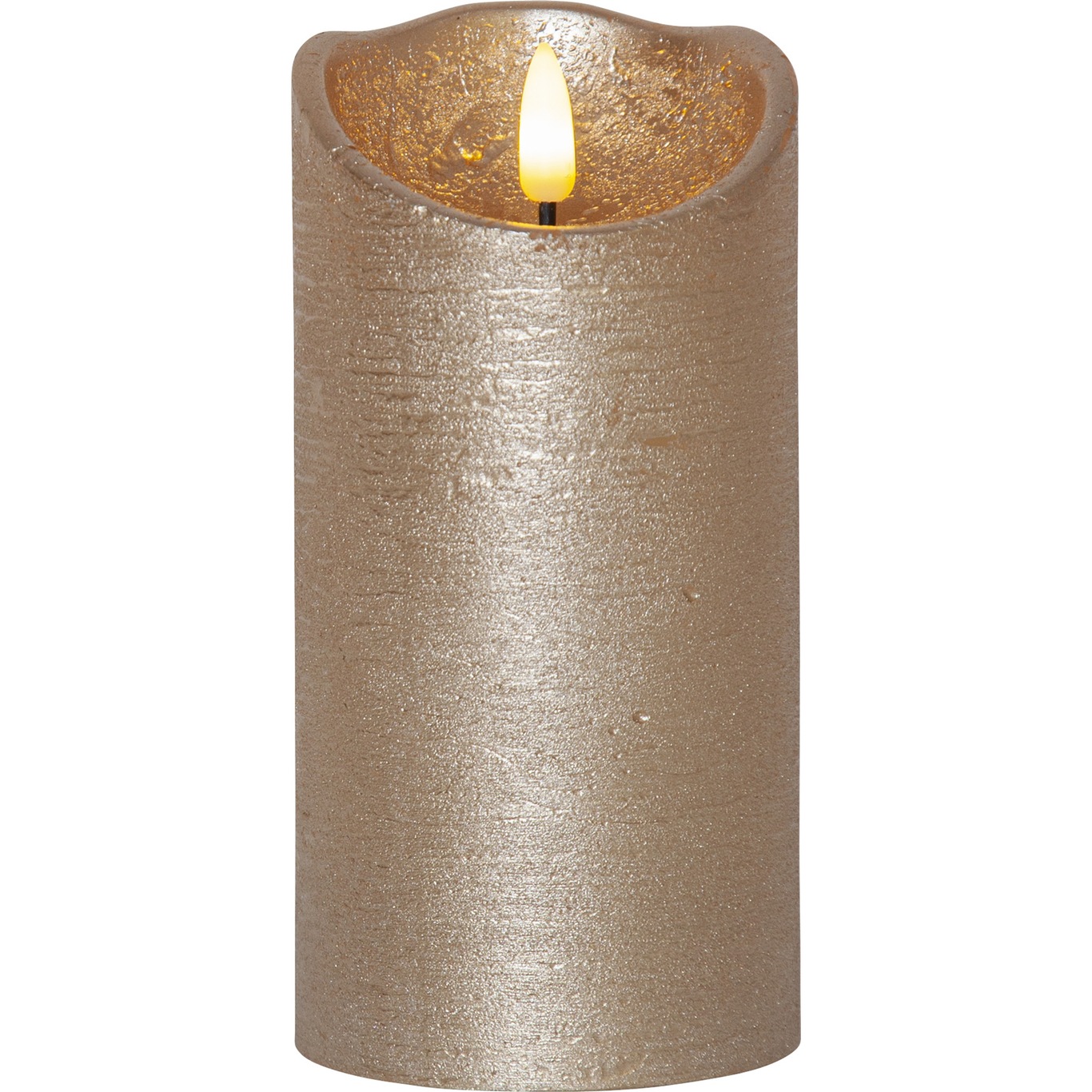 Flamme Rustic LED Pillar Candle Gold, 15 cm