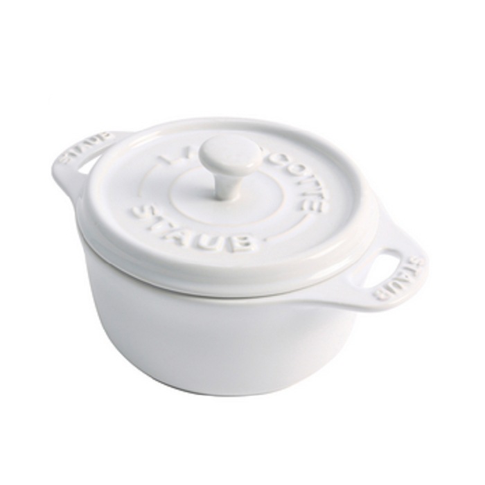 Round Ceramic Casserole 20 cl, White