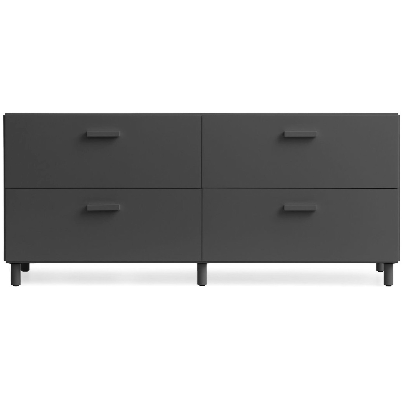 Relief Chest Of Drawers Low With Legs, Grey