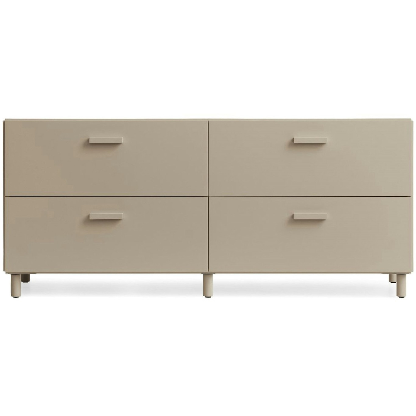 Relief Chest Of Drawers Low With Legs, Beige