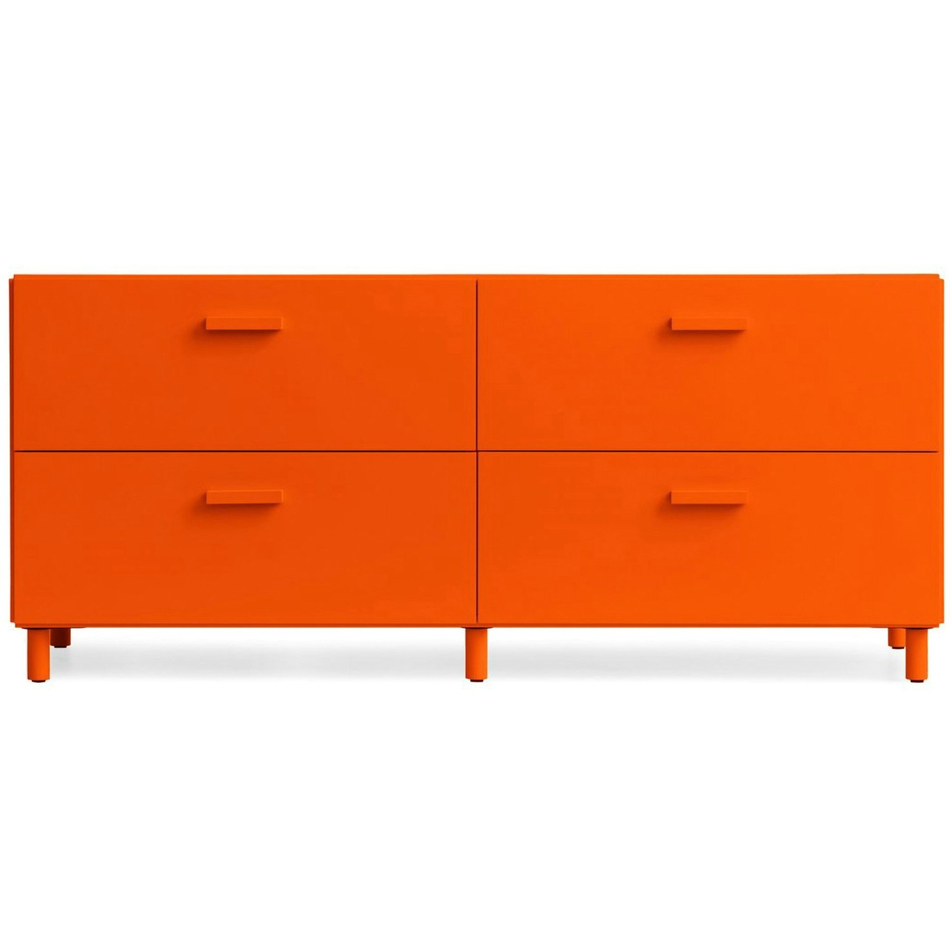 Relief Chest Of Drawers Low With Legs, Orange