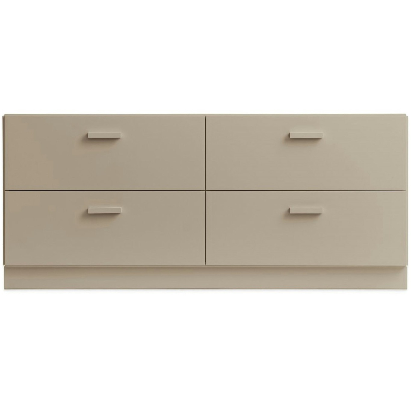 Relief Chest Of Drawers Low With Plinth, Beige