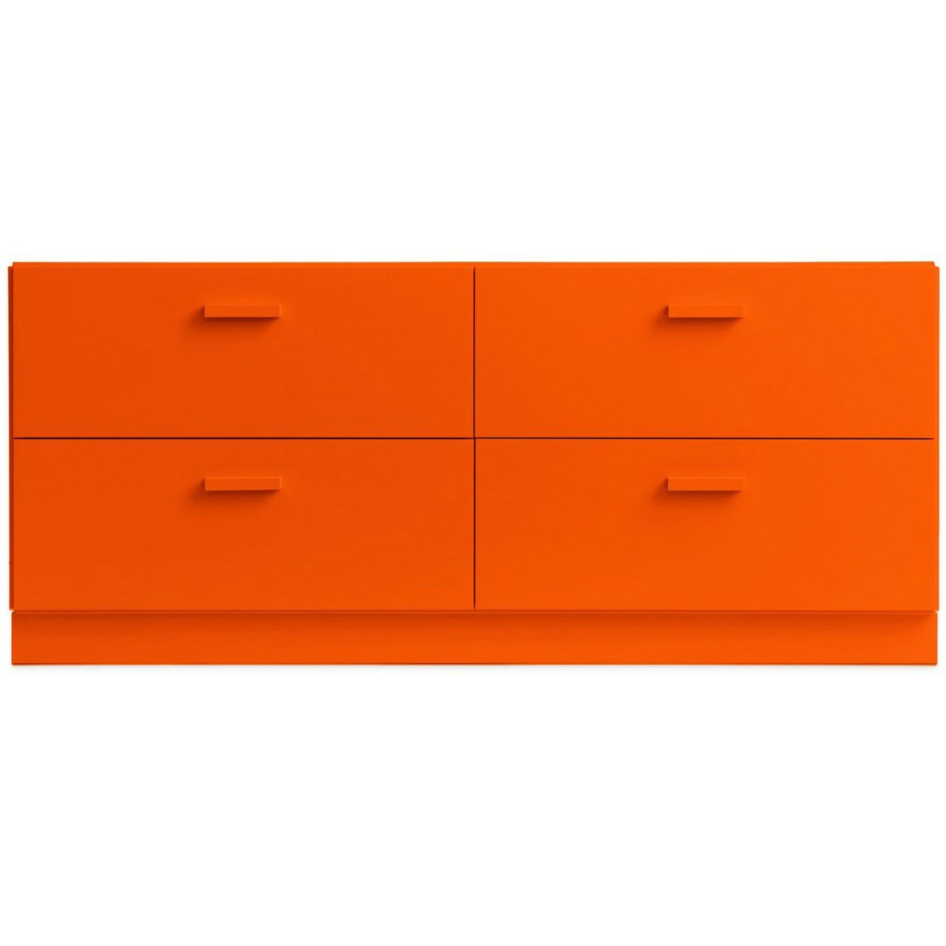 Relief Chest Of Drawers Low With Plinth, Orange