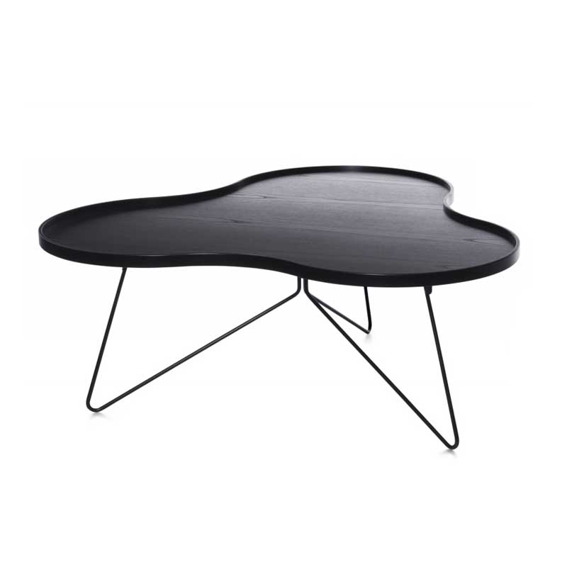 Flower Mono Table 90 cm, Black Stained Ash