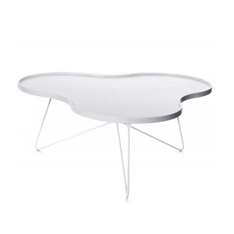 Flower Mono Table 90 cm, White Stained Ash