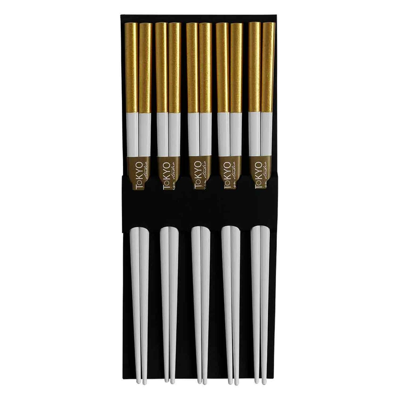 Chopsticks 5-pack, Gold & White