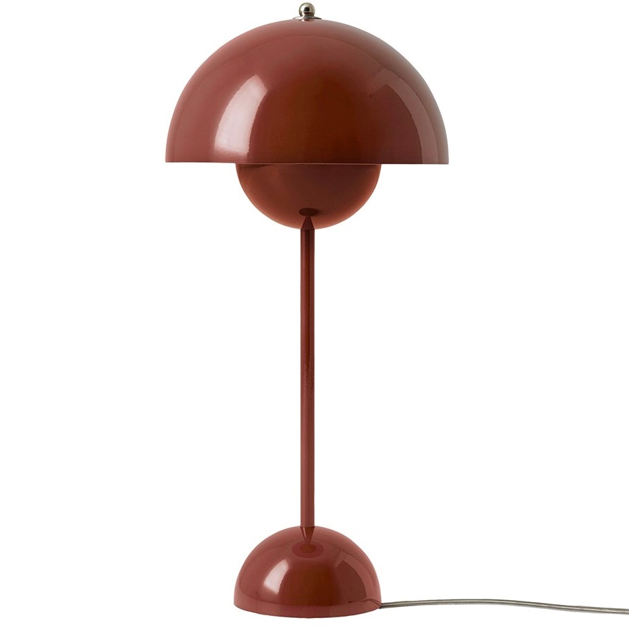 Flowerpot VP3 Table Lamp, Red brown