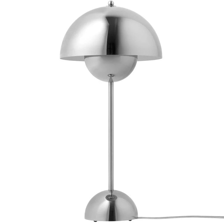 Flowerpot VP3 Table Lamp, Chrome-plated