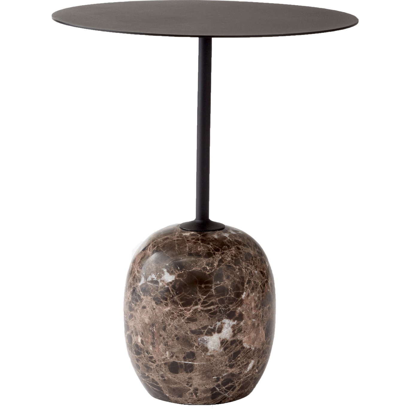 Lato LN8 Table 40 cm, Warm Black / Emparador Marble