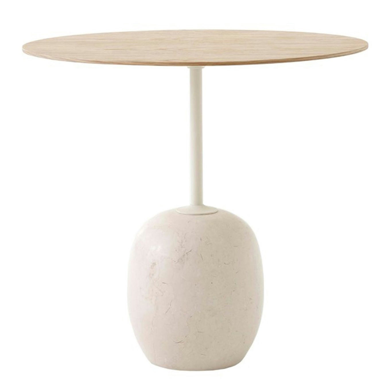 Lato LN9 Table Oval, Lacquered Oak / Crema Diva Marble