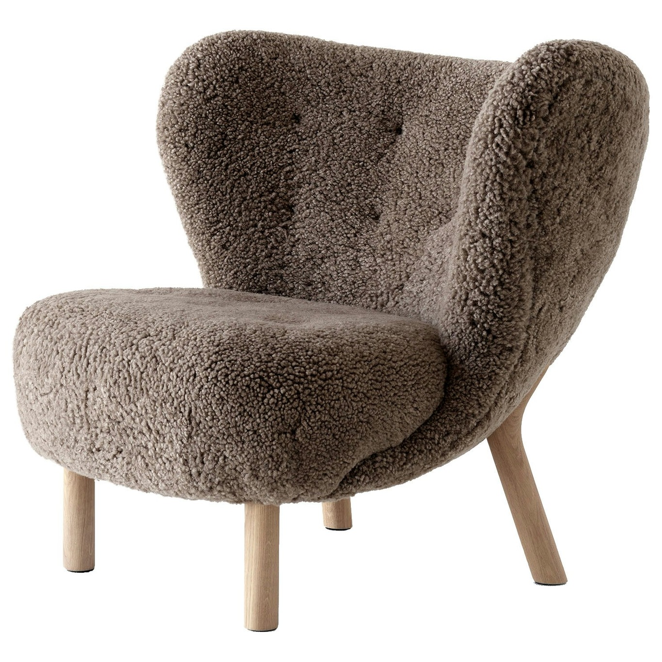 Lilla Petra VB1 Lounge Chair, Sheepskin Sahara / White Oiled Oak