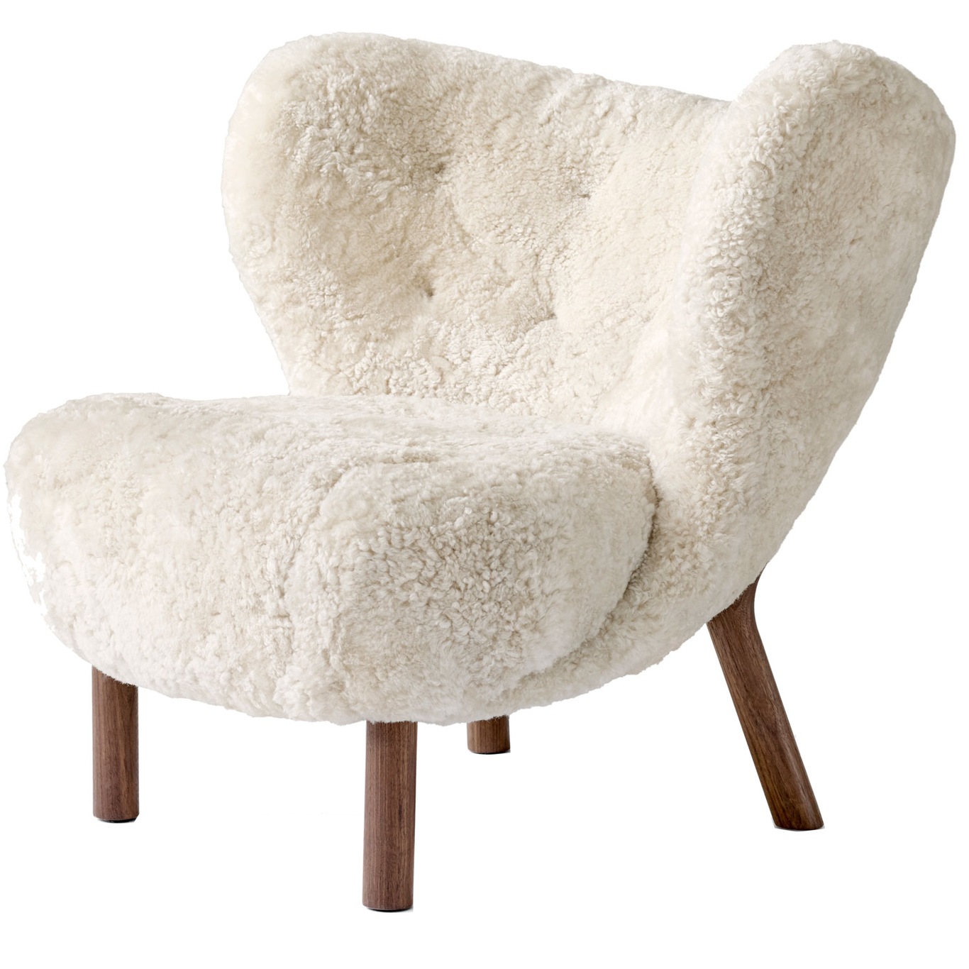 Lilla Petra VB1 Lounge Chair, Sheepskin Moonlight / Walnut
