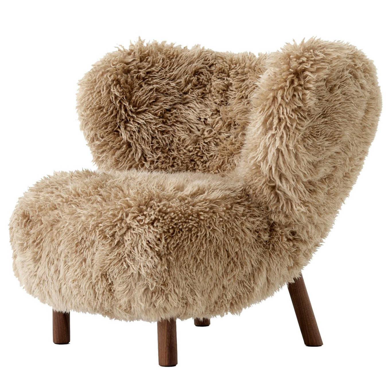 Lilla Petra VB1 Lounge Chair, Sheepskin Honey / Walnut