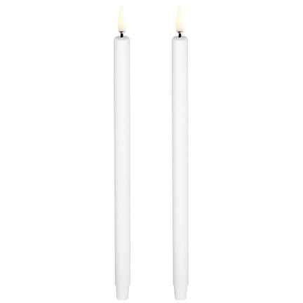 LED Mini Taper Candle Nordic White 2-pack, 1,3 x 25 cm