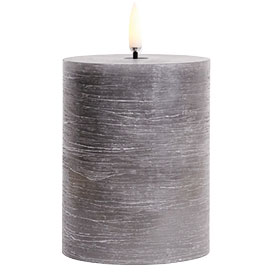 LED Pillar Candle 7,8 x 10,1 cm, Grey