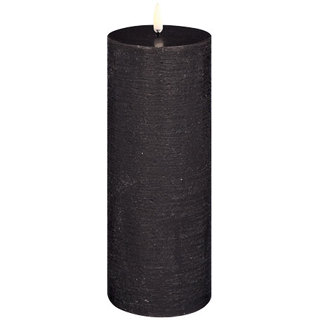 LED Pillar Candle 7,8 x 20,3 cm, Forest Black
