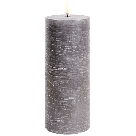 LED Pillar Candle 7,8 x 20,3 cm, Grey