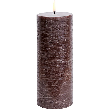 LED Pillar Candle 7,8 x 20,3 cm, Brown