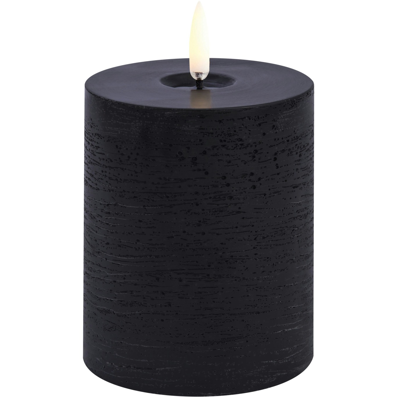 LED Pillar Candle Melted 7,8x10,1 cm, Forest Black - Uyuni