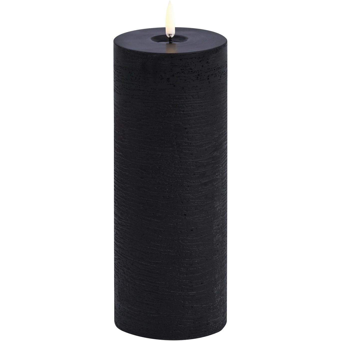 LED Pillar Candle Melted 7,8x20,3 cm, Forest Black