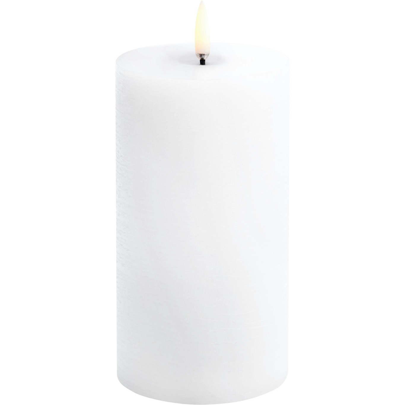 LED Pillar Candle Melted 7,8x15,2 cm, Nordic White