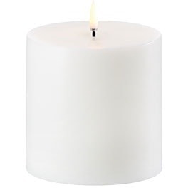 LED Pillar Candle Nordic White, 10x10 cm