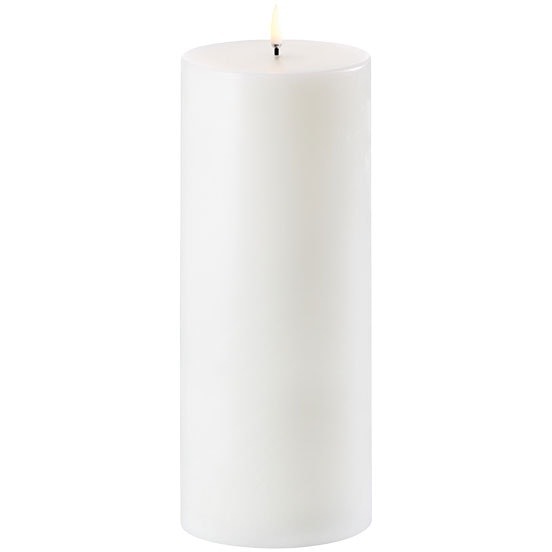 LED Pillar Candle Nordic White, 10x25 cm