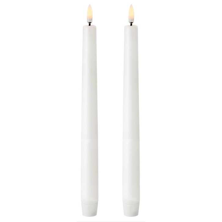 LED Taper Candle Nordic White 2,3x25,5 cm, 2-pack