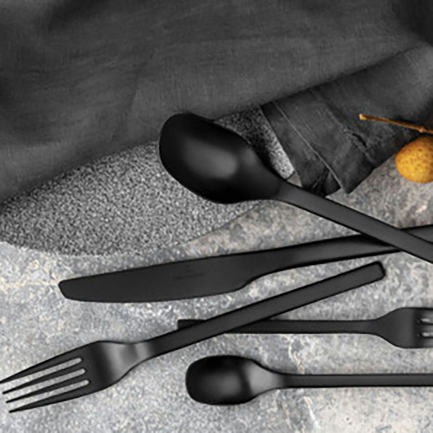 Matte Black Stainless Steel Flatware (Set of 20)