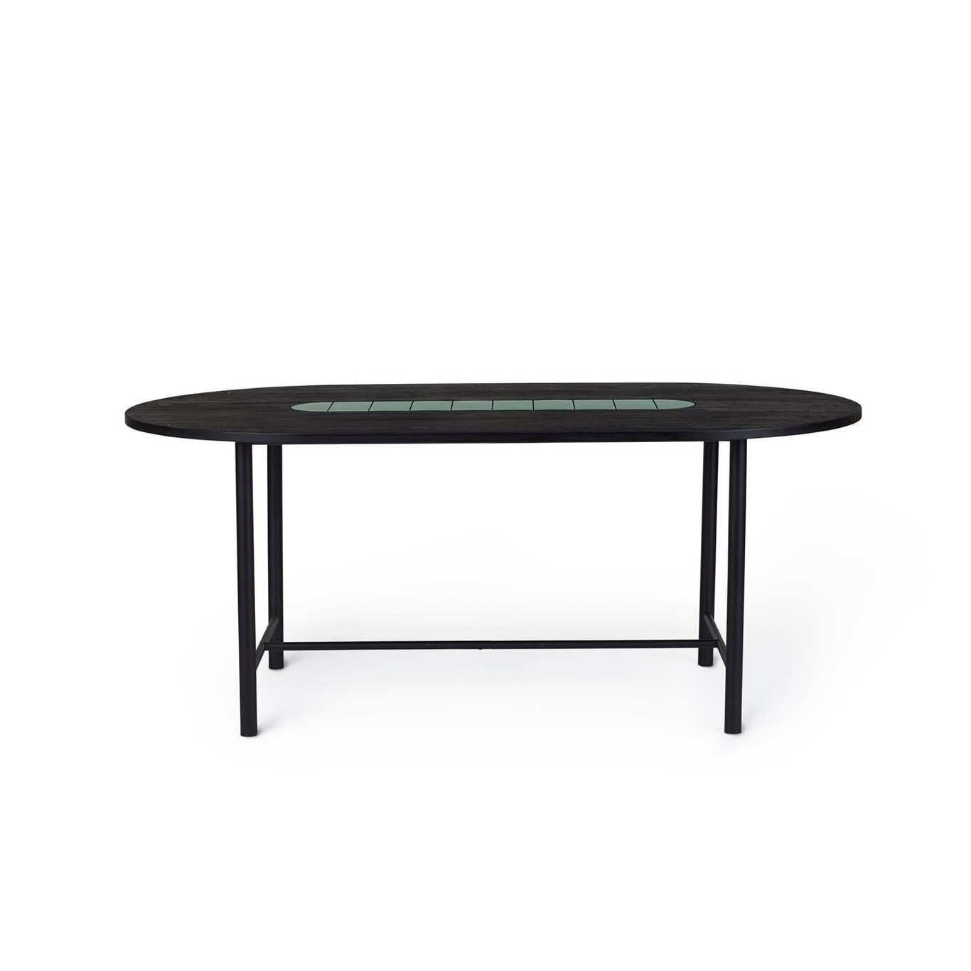 Be My Guest Dining Table 180 cm, Black Oiled Oak / Forest Green