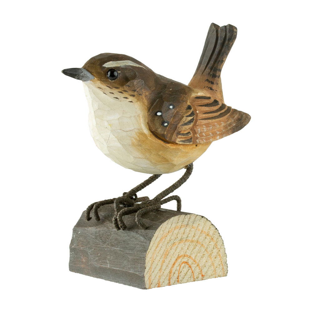 DecoBirds Hand-carved Bird, Wren