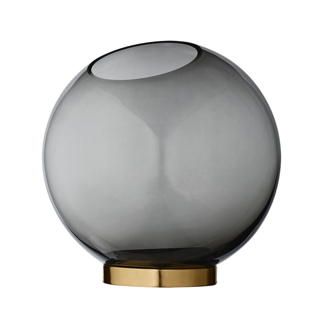 Globe Vase Ø21 cm, Schwarz / Messing