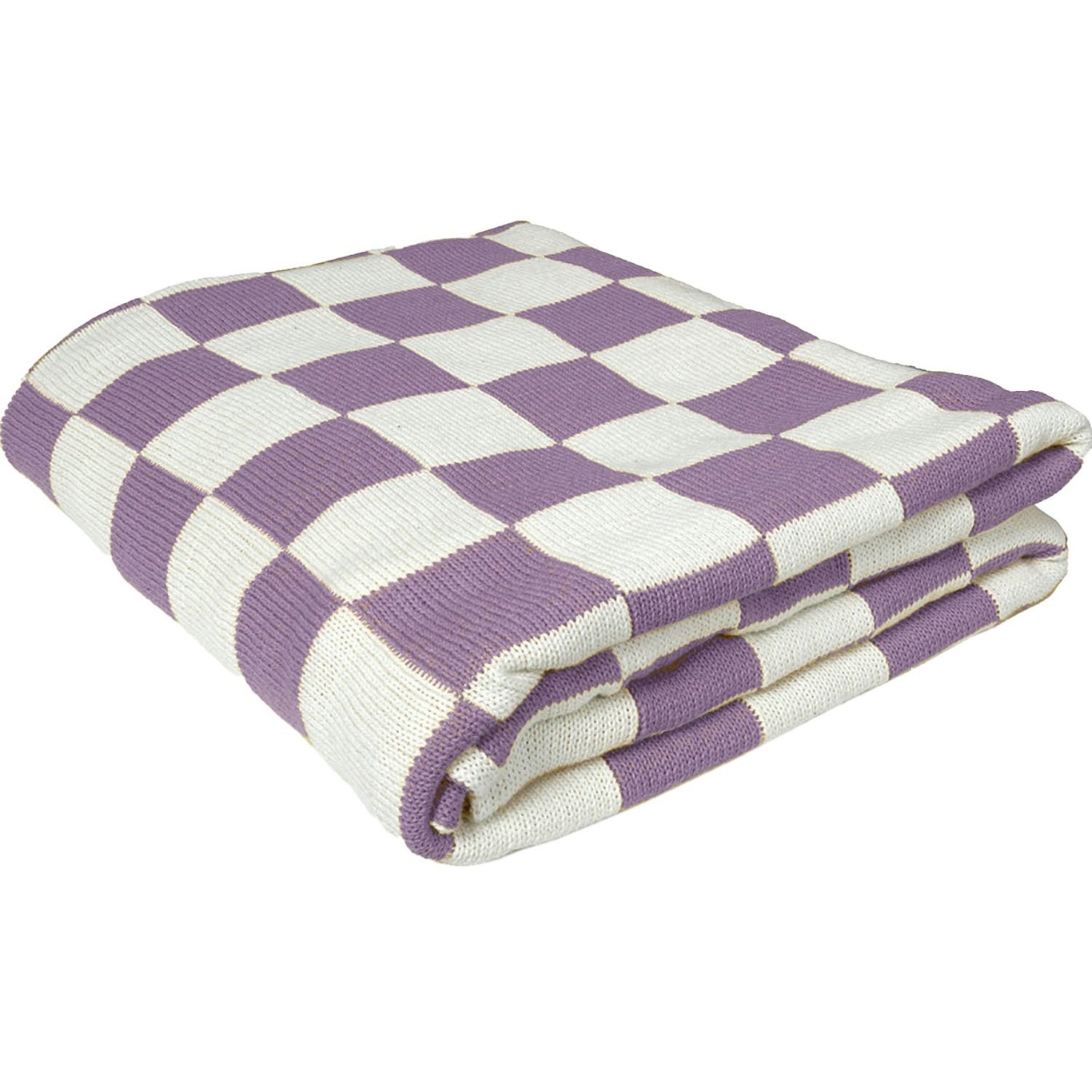 Knitted Check Decke 130x160 cm, Lilac