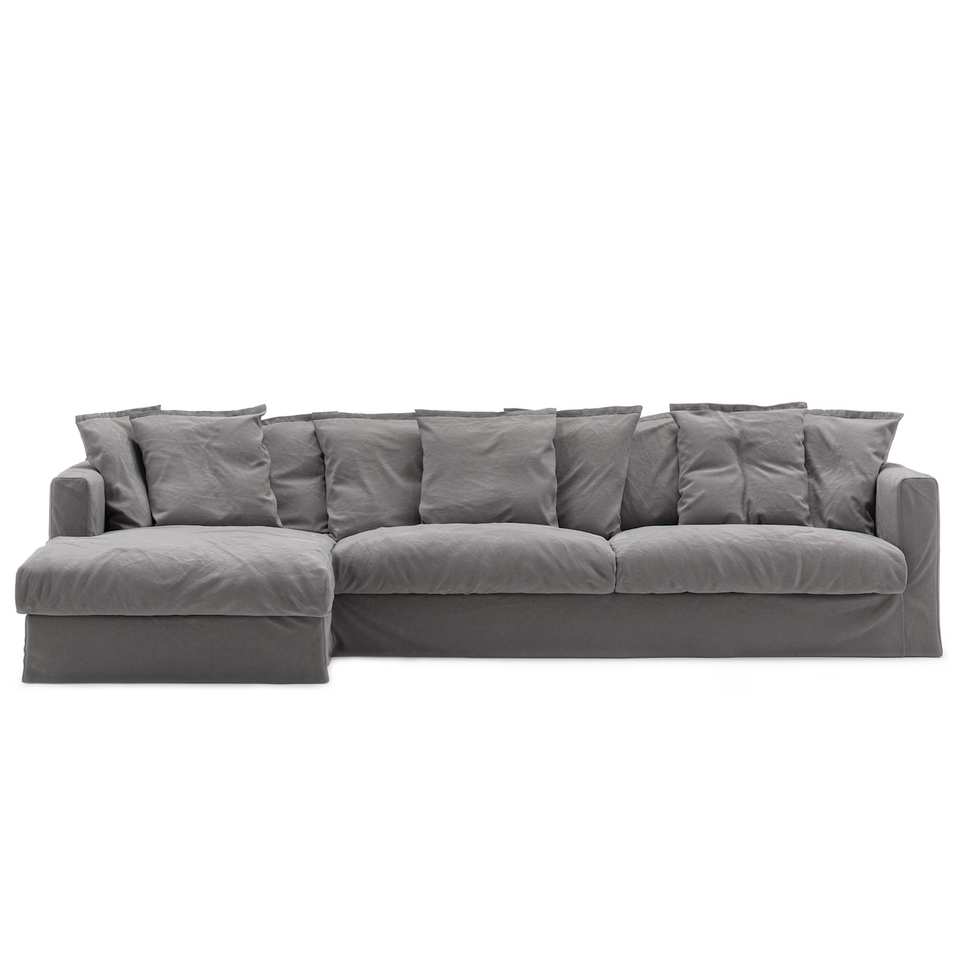 Le Grand Air Sofa 3-Sitzer Baumwolle Liege Links, Grau