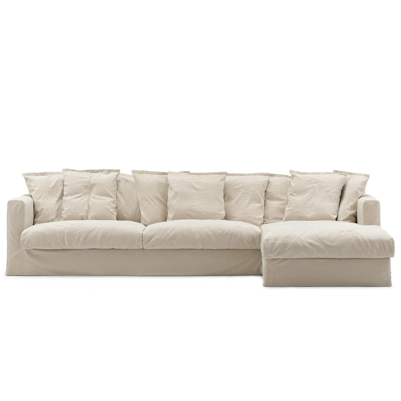 Le Grand Air Sofa 3-Sitzer Baumwolle Liege Rechts, Beige