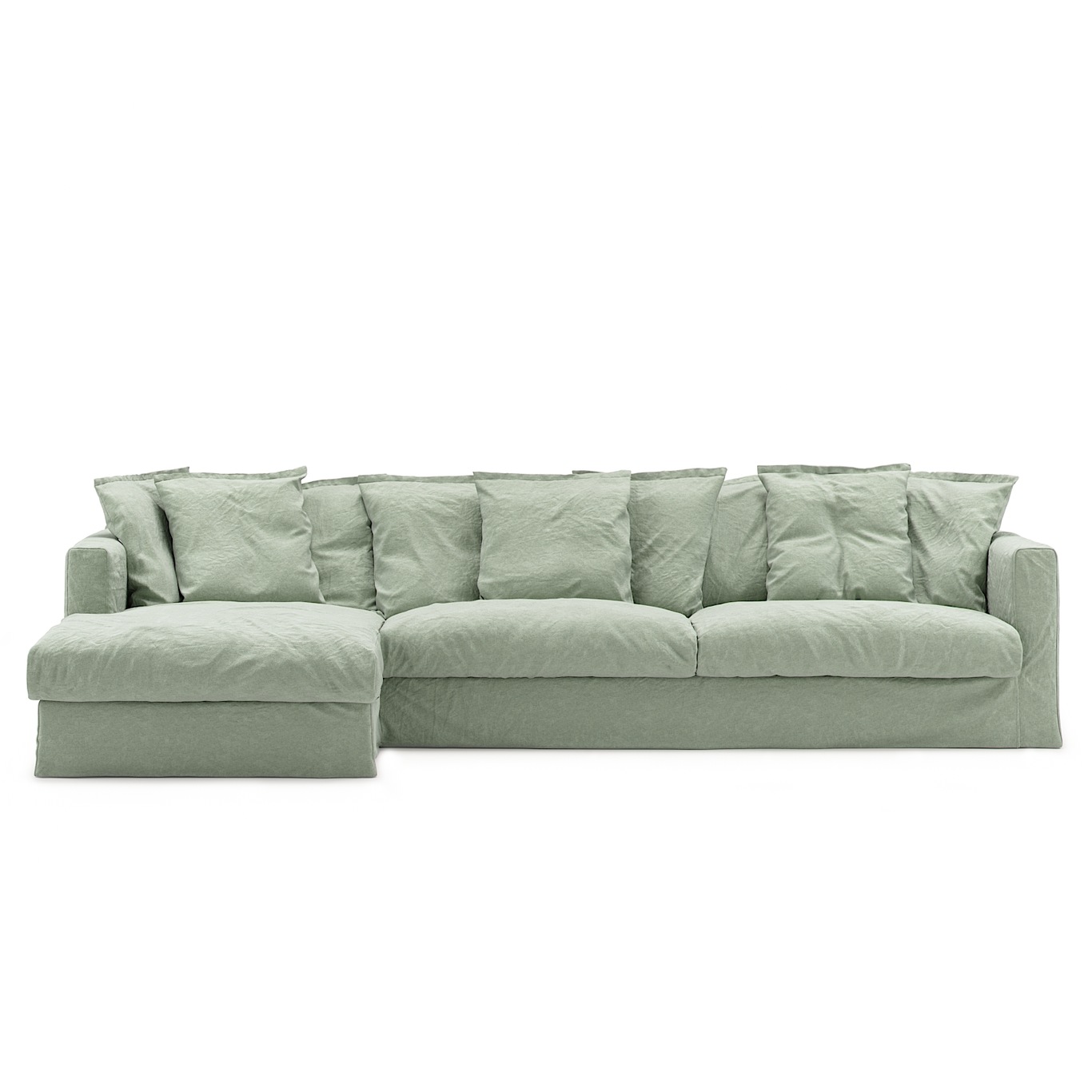 Le Grand Air 3-Sitzer-Sofa Leinen Liege Links, Green Pear