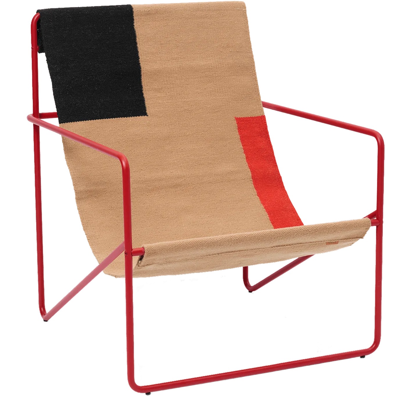 Desert Lounge Stuhl, Poppy Red / Block