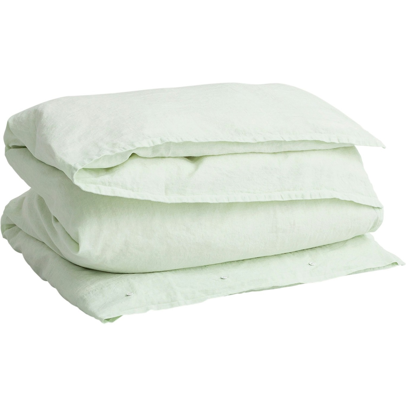 Cotton Linen Bettdeckenbezug Spray Green, 220x220 cm