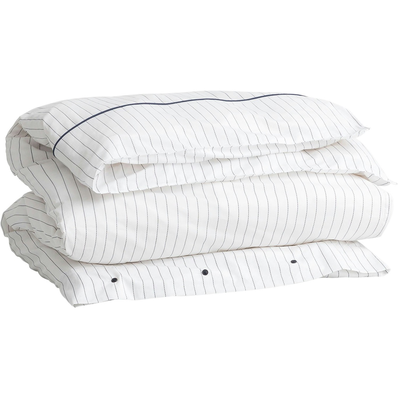 Pinstripe Bettdeckenbezug Weiß, 220x220 cm
